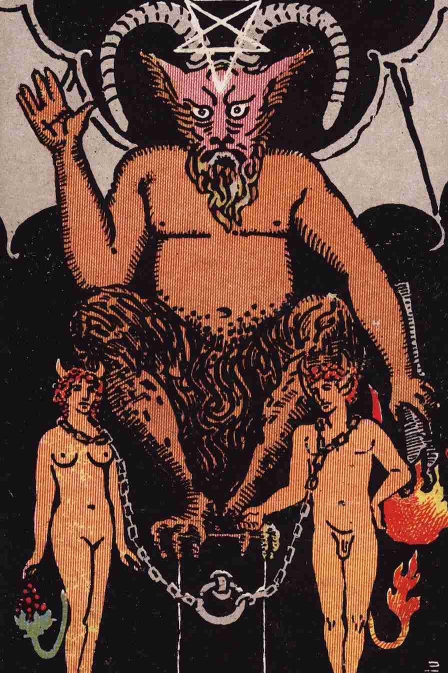 The Devil tarot card artwork used in the Zodico guide.