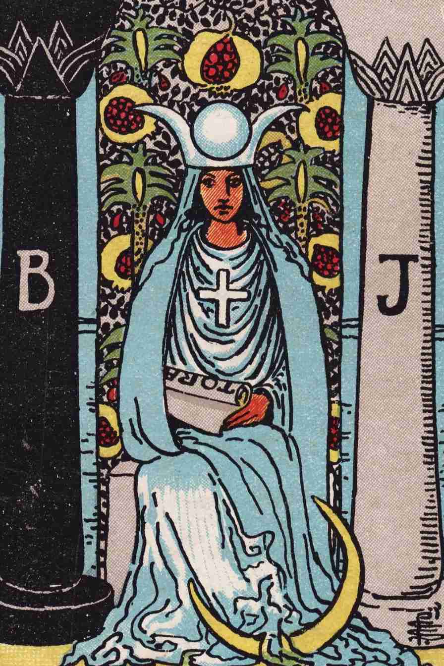The High Priestess tarot card artwork used in the Zodico guide.